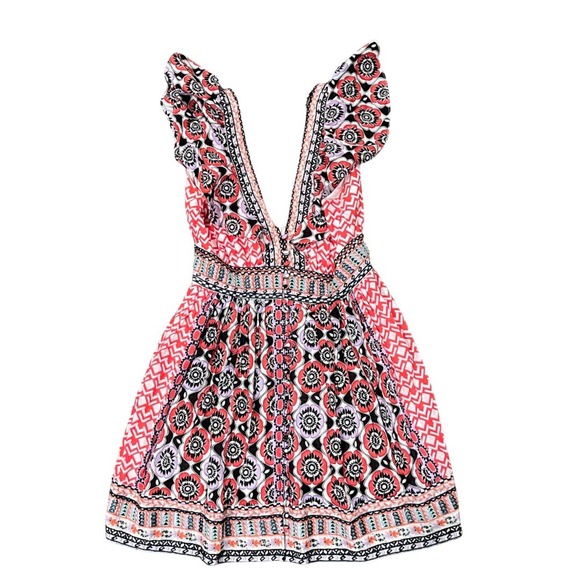 Anthropologie Flutter Printed Mini Dress Size 6 - Picture 4 of 11